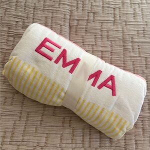 Pottery Barn Kids Yellow and White Striped Blanket